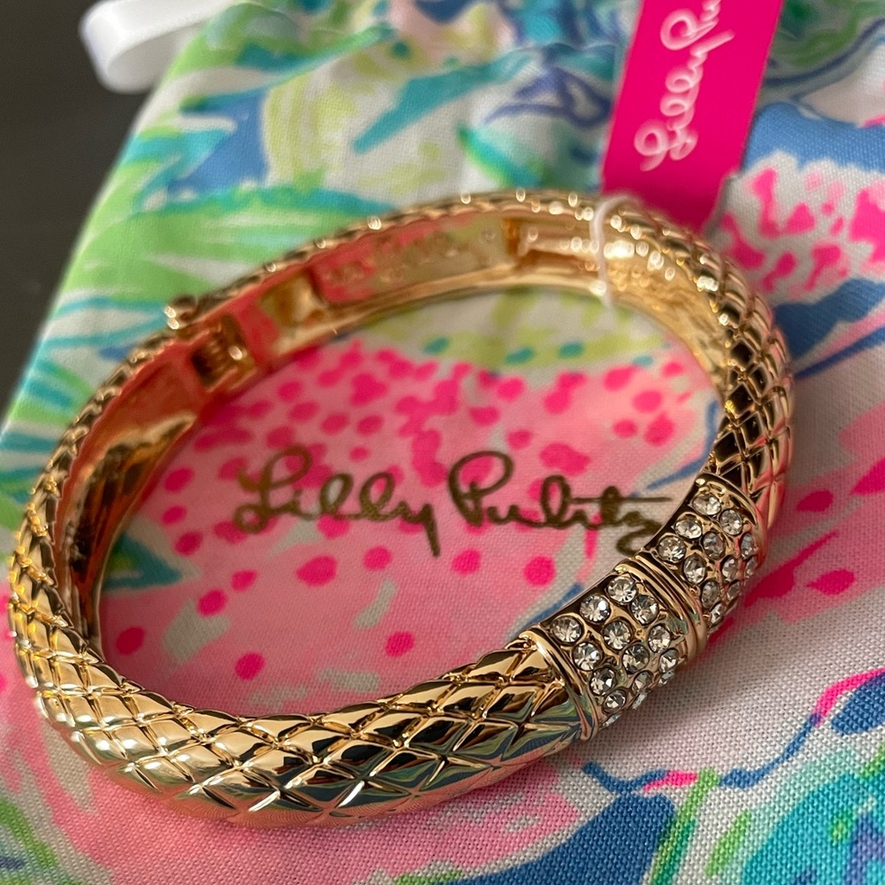 Lilly Pulitzer Gold Bracelet with Crystal Detailing